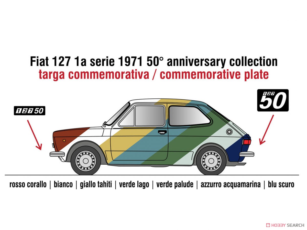 Fiat 127 1a Serie 1971 Aquamarine 50th Anniversary Package (Diecast Car) Other picture1