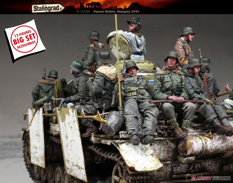 WWII ドイツ パンツァーライダーズ ハンガリー1945 独戦車兵と車上擲弾兵ビックセット (プラモデル) その他の画像8