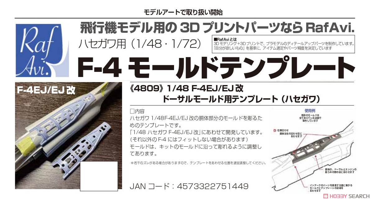 F-4EJ/EJ改 ドーサルモールド用テンプレート (ハセガワ) (プラモデル) その他の画像1