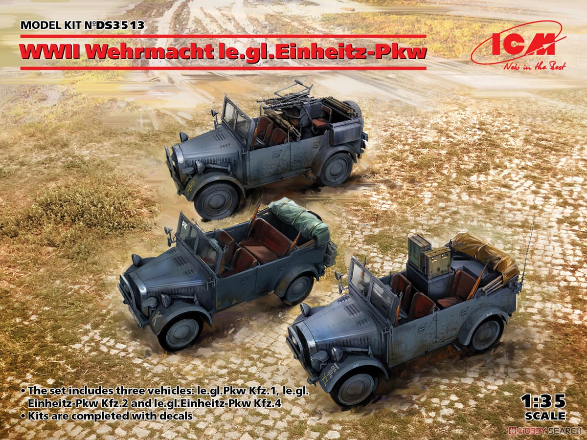 ドイツ国防軍 le gl.Pkw Kfz.1 軽四輪駆動車セット (プラモデル) その他の画像1