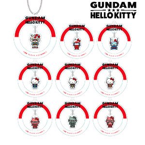 Gundam & Hello Kitty Trading Yurayura Acrylic Key Ring (Set of 9) (Anime Toy)