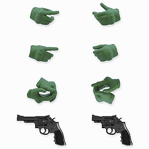 LittleArmory-OP07: figma Tactical Gloves 2 - Revolver Set (Green) (PVC Figure)