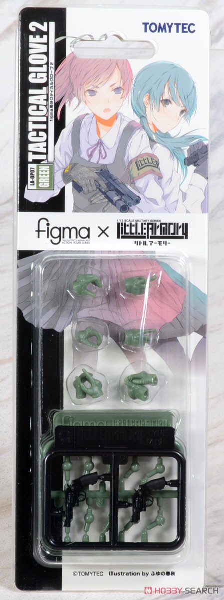 LittleArmory-OP07: figma Tactical Gloves 2 - Revolver Set (Green) (PVC Figure) Package1