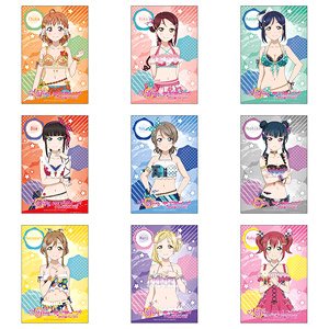 Love Live! School Idol Festival All Stars Square Can Badge Aqours Swimwear Ver. (Set of 9) (Anime Toy)
