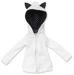 PNM Mizutama / Nekomimi Hood Parka (White) (Fashion Doll)