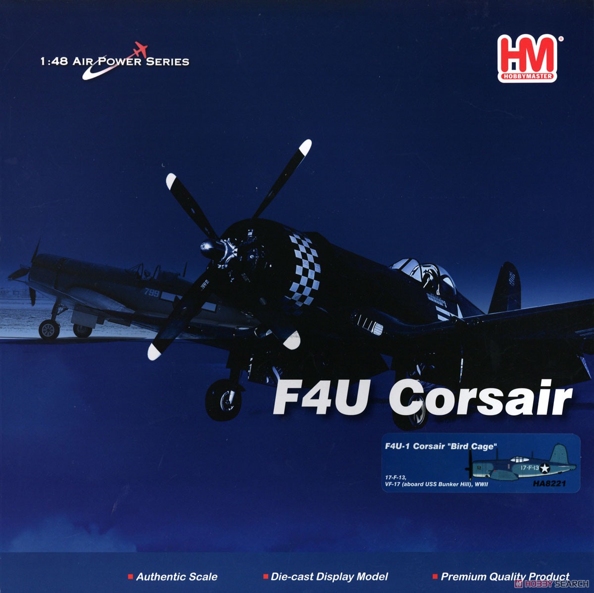 F4U-1 Corsair `Bird Cage` 17-F-13, VF-17 (aboard USS Bunker Hill), WWII (Pre-built Aircraft) Package1