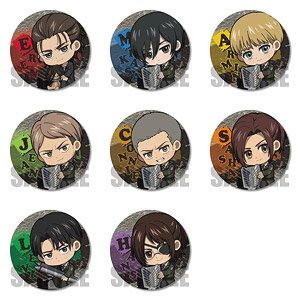 Trading Can Badge Attack on Titan Gyugyutto (Set of 8) (Anime Toy)