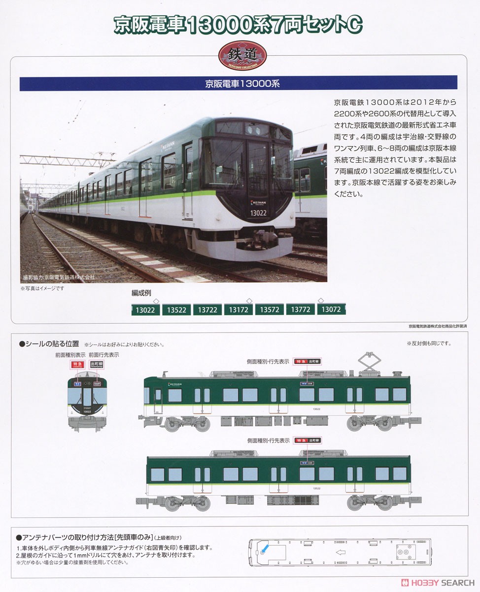 鉄道コレクション 京阪電車 13000系 7両セットC (7両セット) (鉄道模型) 解説1