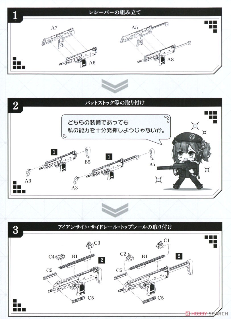 1/12 Little Armory (LADF17) ドールズフロントライン Gr MP7タイプ (プラモデル) 設計図1