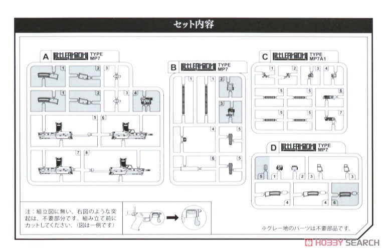 1/12 Little Armory (LADF17) ドールズフロントライン Gr MP7タイプ (プラモデル) 設計図3