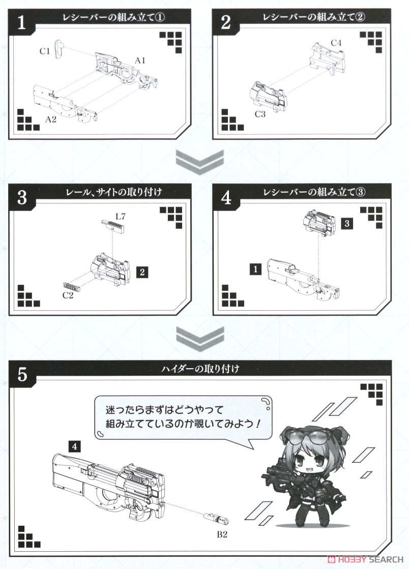 1/12 Little Armory (LADF18) ドールズフロントライン P90タイプ (プラモデル) 設計図1