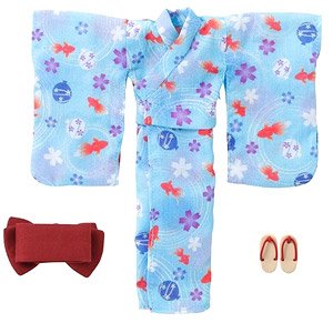 Yukata Set -Goldfish and Water Balloons- (Light Blue) (Fashion Doll)