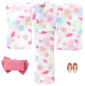 Yukata Set -Goldfish and Water Balloons- (Moon White) (Fashion Doll)