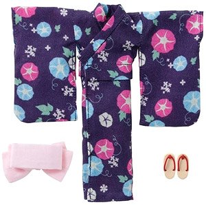 Yukata Set -Morning Glory and Maiden- (Navy) (Fashion Doll)
