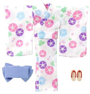 Yukata Set -Morning Glory and Maiden- (Moon White) (Fashion Doll)