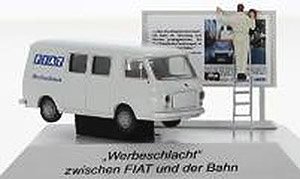 (HO) Fiat 238 Van FIAT 1966 w/Sign & Figure (Model Train)