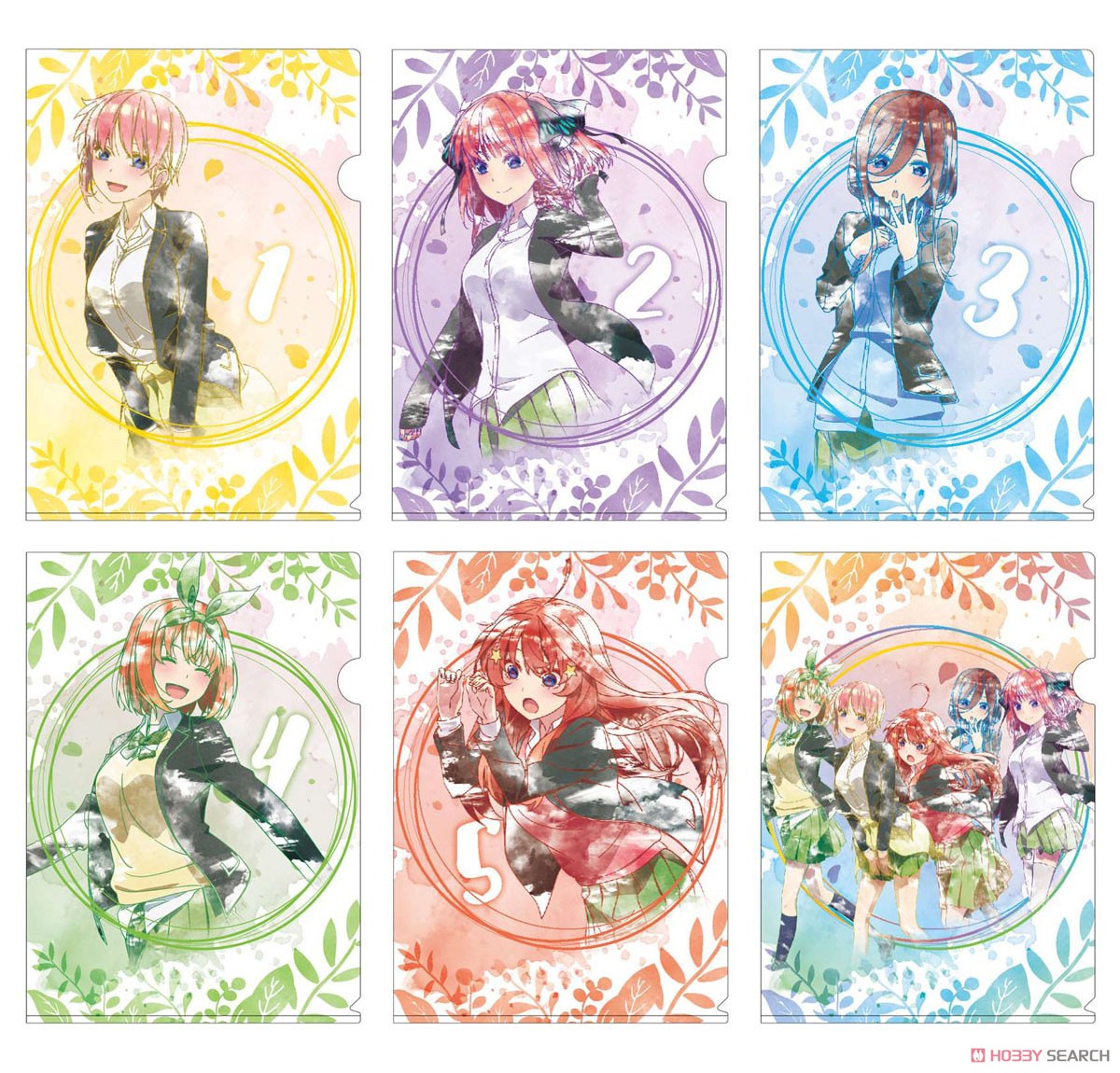 The Quintessential Quintuplets Season 2 Watercolor Art A4 Clear File Assembly (Anime Toy) Other picture1