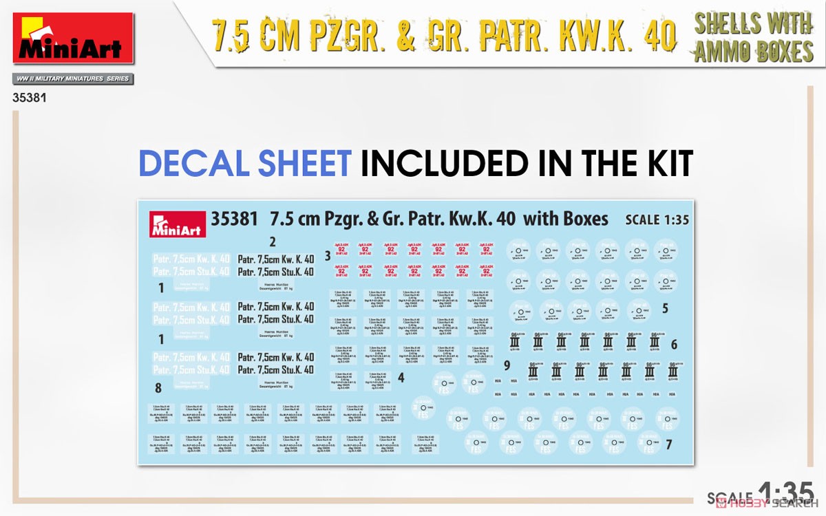 7.5 cm Pzgr.& Gr.Patr.Kw.K.40砲弾&弾薬箱セット (プラモデル) その他の画像1