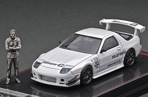 Mazda RX-7 (FC3S) RE Amemiya White With Mr.Amemiya ※メタルフィギュア付 (ミニカー)