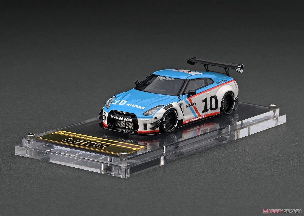 LB-WORKS Nissan GT-R R35 type 2 White/Blue (ミニカー) 商品画像1