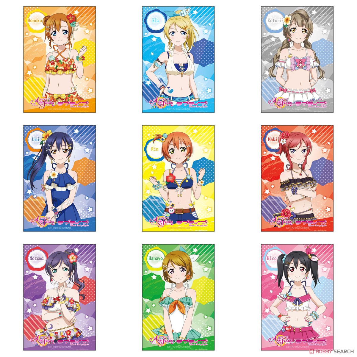 ラブライブ！スクールアイドルフェスティバル ALL STARS スクエアカンバッジ μ`s 水着 ver. (9個セット) (キャラクターグッズ) 商品画像1