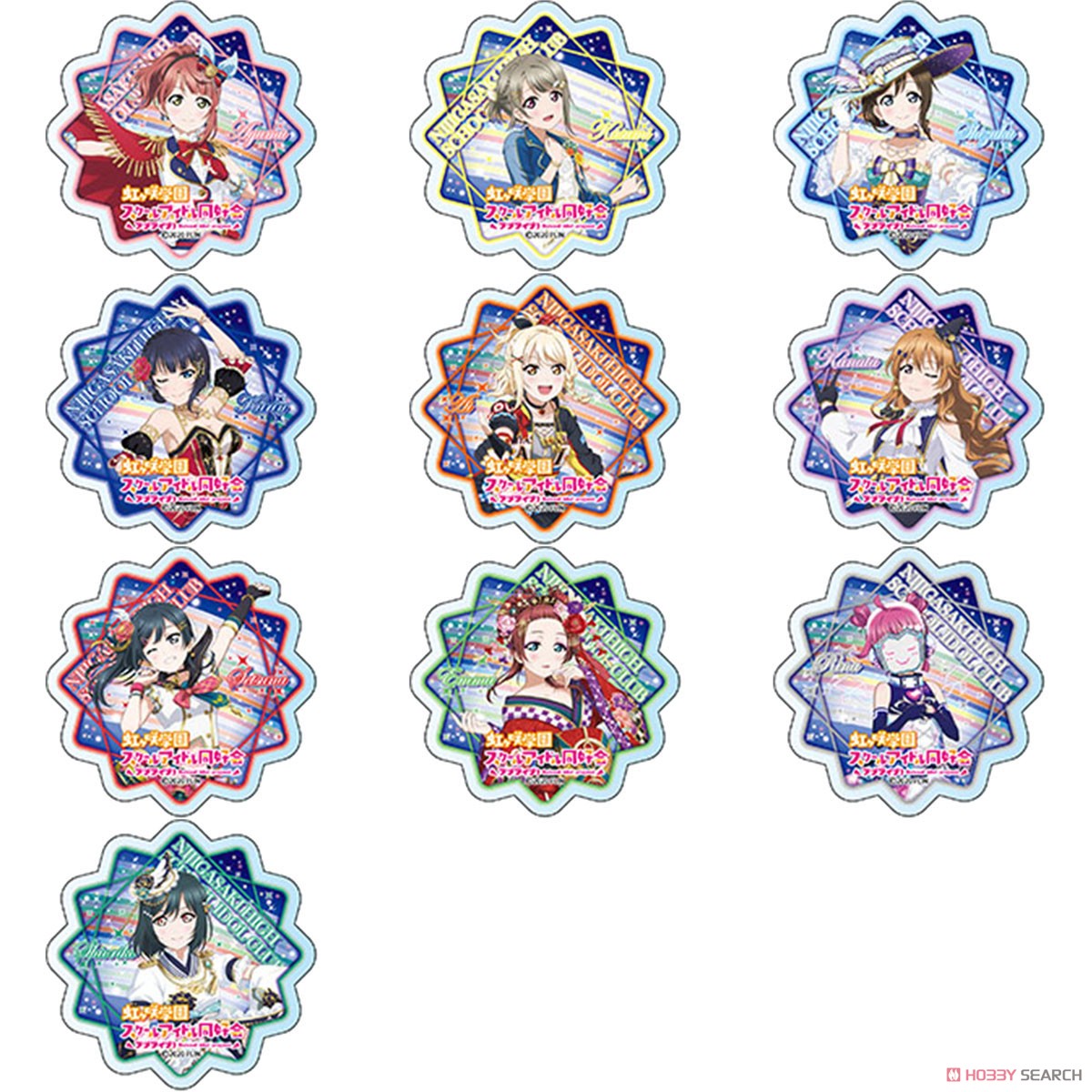 Love Live! Nijigasaki High School School Idol Club Acrylic Badge 3rd Album Solo Music Costume Ver. (Set of 10) (Anime Toy) 商品画像1