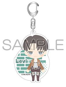 Attack on Titan x Pas Chara Acrylic Key Ring Levi (Anime Toy)