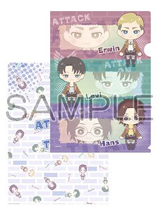 Attack on Titan x Pas Chara Clear File Levi & Erwin & Hange (Anime Toy)