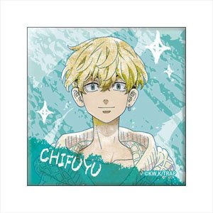 Tokyo Revengers Pastel Crayon Art Square Can Badge Chifuyu Matsuno (Anime Toy)