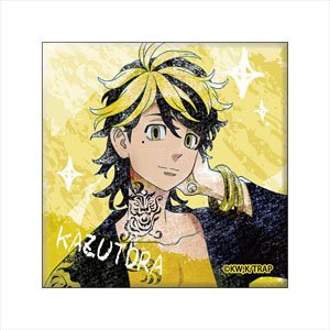 Tokyo Revengers Pastel Crayon Art Square Can Badge Kazutora Hanemiya (Anime Toy)