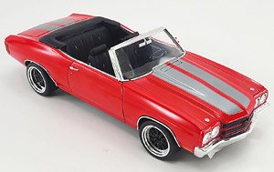 1970 Chevrolet Chevelle SS Restomod Bright Red with Gunmetal Grey Stripes (ミニカー)