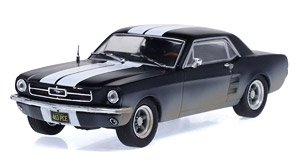 Creed II (2018) - Adonis Creed`s 1967 Ford Mustang Coupe - Matte Black with White Stripes (Weathered) (Diecast Car)