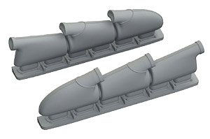 Spitfire Mk.V Three-Stacks Exhausts Rounded (for Eduard) (Plastic model)