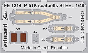 P-51K シートベルト (ステンレス製) (エデュアルド用) (プラモデル)