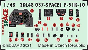 P-51K-10 「スペース」内装3Dデカール w/エッチングパーツ セット (エデュアルド用) (プラモデル)