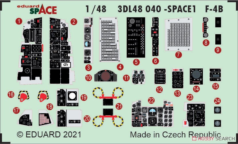 F-4B 「スペース」内装3Dデカール w/エッチングパーツセット (タミヤ用) (プラモデル) その他の画像1