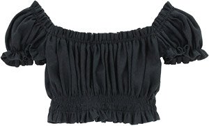 AZO2 Shirring Tops (Black) (Fashion Doll)