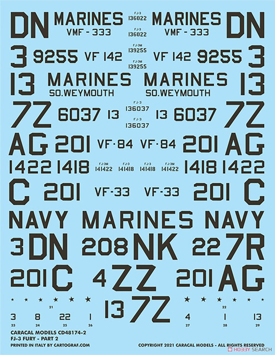 US Navy FJ-3/3M Fury - Part 2 (Decal) 商品画像2