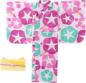 45 Yukata Set -Morning Glory and Maiden- (Pink) (Fashion Doll)