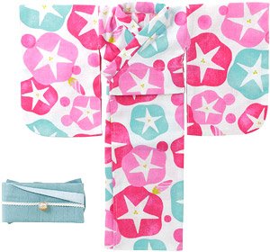 45 Yukata Set -Morning Glory and Maiden- (Moon White) (Fashion Doll)