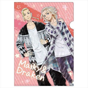 Tokyo Revengers Pastel Crayon Art A4 Clear File Mikey & Draken (Anime Toy)