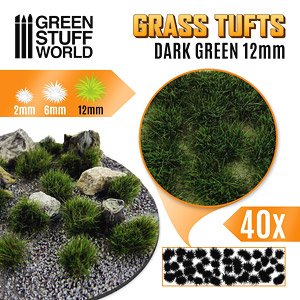 Grass Tufts - 12mm Self-Adhesive - Dark Green (Material)