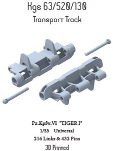 WWII German Tiger I Transport Track (3D Printed) (Plastic model)