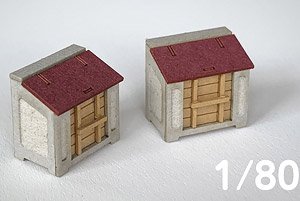 16番(HO) コンクリート製ごみ箱 (2セット入り) (組み立てキット) (鉄道模型)