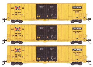 993 01 841 (N) 60ft ボックスカー TTX (3両セット) ★外国形モデル (鉄道模型)