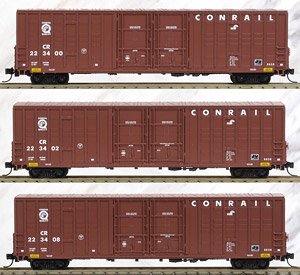 993 00 181 (N) 60ft ボックスカー Conrail (3両セット) ★外国形モデル (鉄道模型)