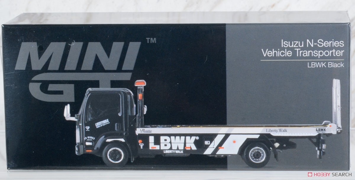Isuzu Nシリーズ (ELF) 車両積載車 LBWK ブラック (右ハンドル) (ミニカー) パッケージ1