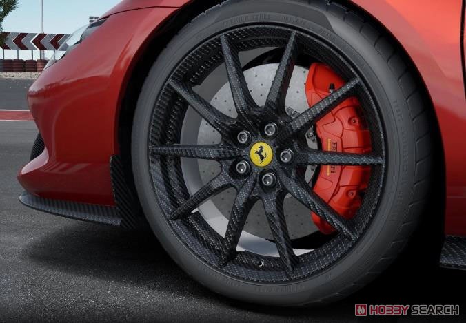 Ferrari 296 GTB Rosso Imola Carbon Replica Wheels (ミニカー) その他の画像2