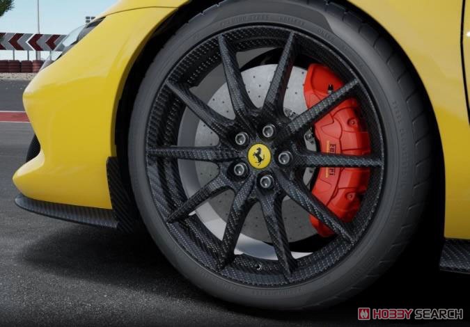 Ferrari 296 GTB Giallo Modena Carbon Replica Wheels (ミニカー) その他の画像2