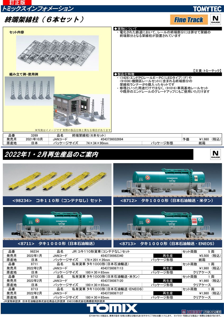 終端架線柱 (6本セット) (鉄道模型) 解説1